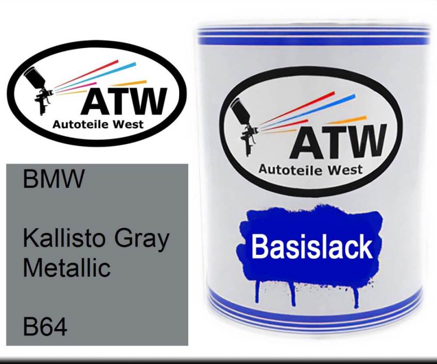 BMW, Kallisto Gray Metallic, B64: 1L Lackdose, von ATW Autoteile West.